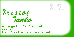 kristof tanko business card